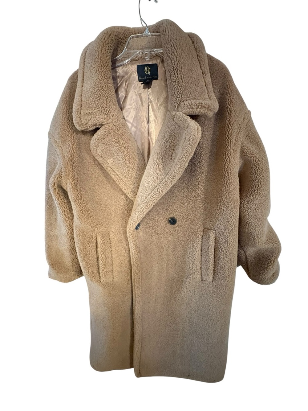 House of Harlow 1960 Oversized Beige Teddy Sherpa Coat Large